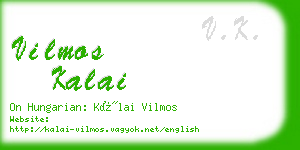 vilmos kalai business card